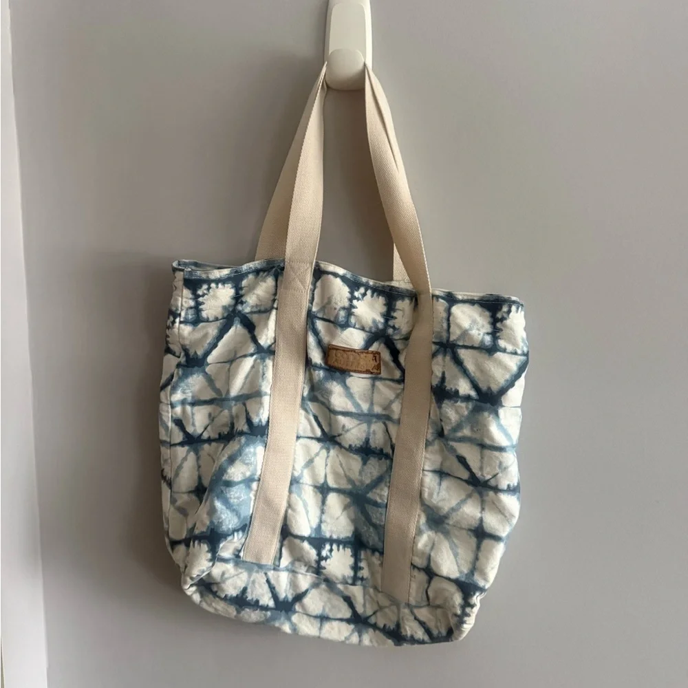 Bond-Eye Australia Blue Tie Dye Cotton Tote Bag Beach Travel Shoulder Bag